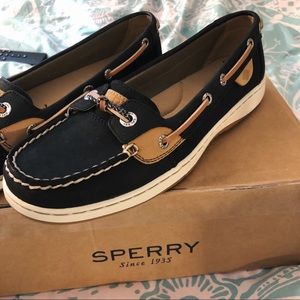 New In Box Sperry Black Solefish Shoes